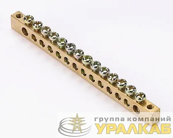 Шина нулевая 14 групп/крепеж по краям 6х9мм DEKraft 32004DEK