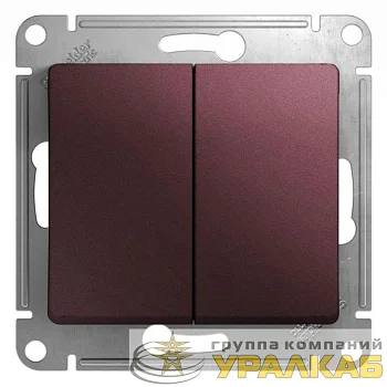 Переключатель проходной 2-кл. СП Glossa 10А IP20 (сх. 6) 10AX механизм баклажан. SE GSL001165