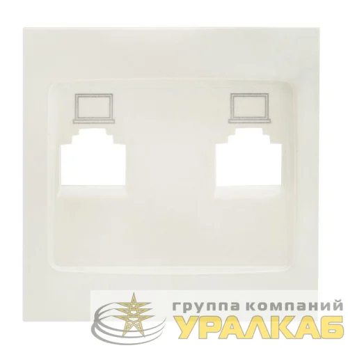 Панель лицевая Валенсия для розетки компьютерной 2-м RJ45 жемчуж. PROxima EKF ESK02-L-035-50 детальная картинка