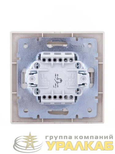 Выключатель 1-кл. СП Mira 10А IP20 с подсветкой со вставкой крем. LEZARD 