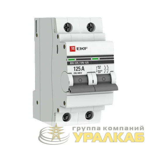 Выключатель нагрузки 2п 125А ВН-125 PROxima EKF SL125-2-125-pro детальная картинка