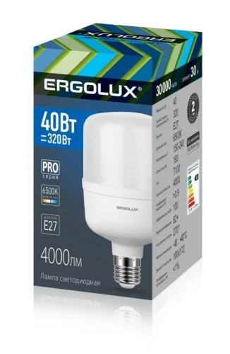 Лампа светодиодная LED-HW-40W-E27-6K PRO 40Вт E27 6500К 150-260В Ergolux 14328 детальная картинка