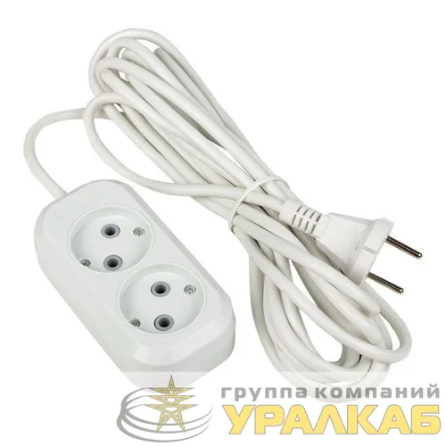 Удлинитель 2х5м без заземл. 10А IP20 Эксперт 2.2кВт ПВС 2х0.75 PROxima EKF UBA10-275-2-05 детальная картинка