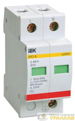 Ограничитель перенапряжения ОПС1-B 2P KARAT IEK MOP20-2-B детальная картинка