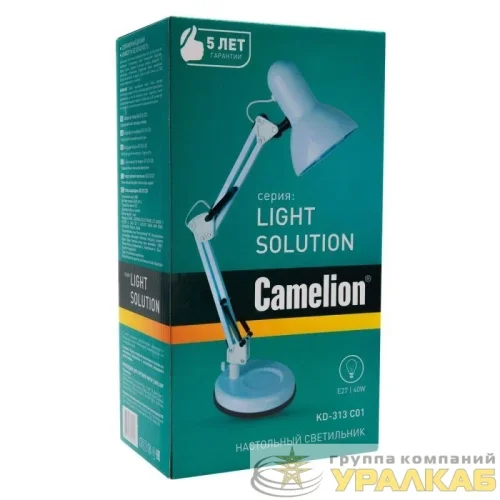 Светильник KD-313 настол. база 230В 60Вт E27 бел. Camelion 