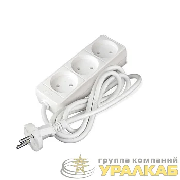 Удлинитель 3х1.5м без заземл. 10А IP20 2.2кВт ПВС Союз 481S-1301