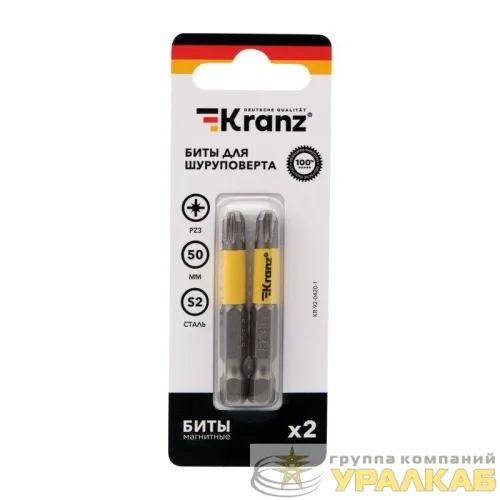 Бита для шуруповерта PZ3х50мм (уп.2шт) Kranz 