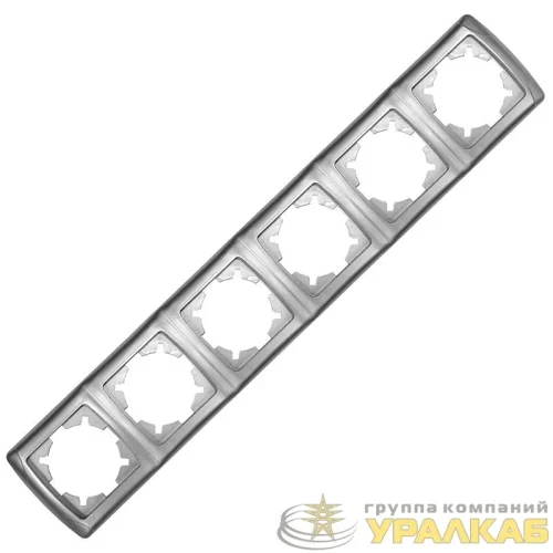 Рамка 6-м Маргарита горизонт. серебр. UNIversal 