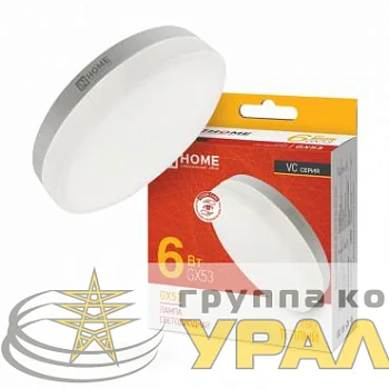 Лампа светодиодная LED-GX53-VC 6Вт таблетка 3000К тепл. бел. GX53 570лм 230В IN HOME 4690612030777