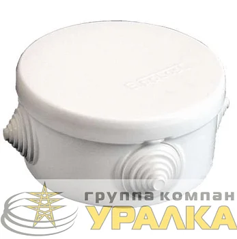 Коробка распределительная ОП d90х45мм У140 IP54 4 выхода 4 гермоввода крышка защелкивающаяся бел. Epplast 140141