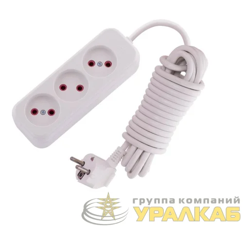 Удлинитель 3х5м без заземл. 10А IP20 Lila LEZARD 720-0305-303 детальная картинка