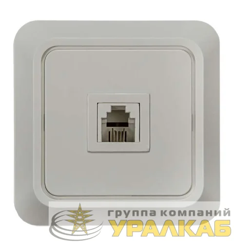 Розетка телефонная 1-м СП Bolleto 7034 16А IP20 бел. ASD / IN HOME 4690612000398 детальная картинка