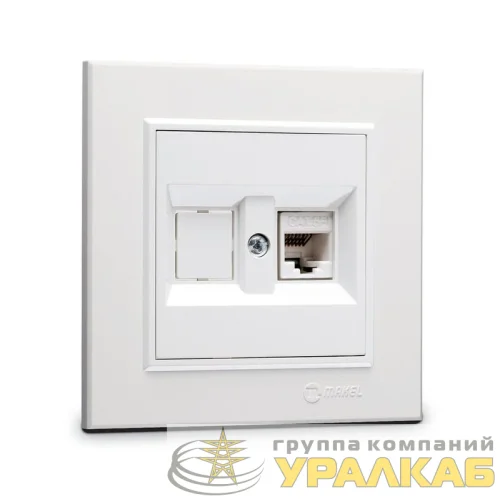Розетка компютерная CAT5 + гнездо СП Karea IP20 бел. Makel 56001035 детальная картинка Розетка компютерная CAT5 + гнездо СП Karea IP20 бел. Makel 56001035 детальная картинка