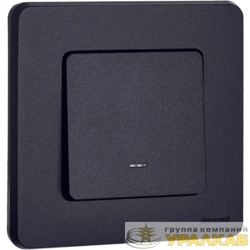 Выключатель 1-кл. Inspiria 10А IP20 250В 10AX с подсветкой/индикацией механизм антрацит IEK 