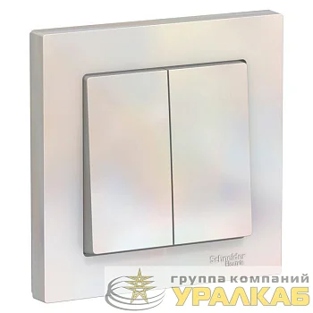 Выключатель 2-кл. СП AtlasDesign 10А IP20 (сх. 5) 10AX в сборе жемчуж. SE ATN000452