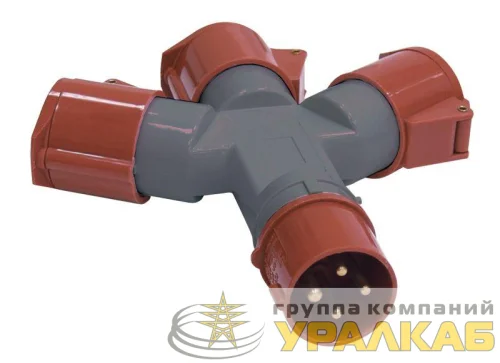Адаптер 3-х луч. 16А 3P+PE 380В IP44 TS1013-214 IEK PAS32-016-4 детальная картинка