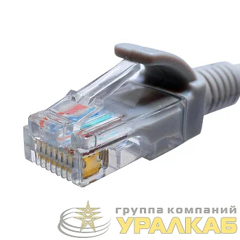 Патч-корд U/UTP кат.5E 4х2х26AWG (7х0.16мм) Cu LSZH сер. 1м SUPRLAN 10-0142