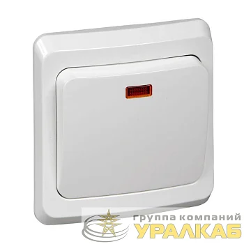 Выключатель 1-кл. СП Этюд 10А IP20 с подсветкой бел. SE BC10-005B