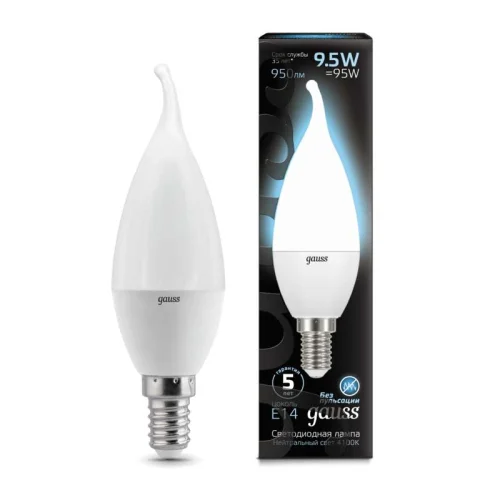 Лампа светодиодная Black Candle tailed E14 9.5Вт 4100К Gauss 104101210 детальная картинка