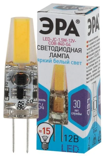Лампа светодиодная LED-JC-1.5W-12V-COB-840-G4 120лм ЭРА Б0033198 детальная картинка