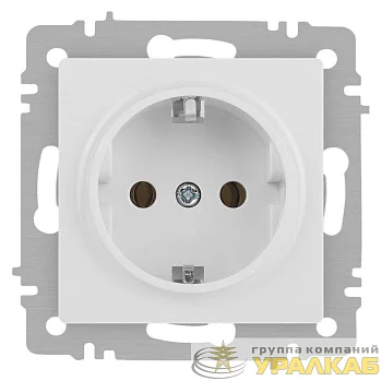 Розетка Accent 6-202-01М 2P+E Schuko 16А-250В IP20 СУ бел. матов. Intro Б0063681