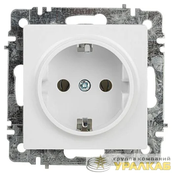 Розетка Intro Accent 6-202-01 2P+E Schuko 16А-250В IP20 СУ AL/CU бел. Intro Б0063678