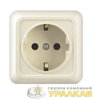 Розетка 1-м ОП Олимп 16А IP20 с заземл. сл. кость UNIVersal Б-О0028