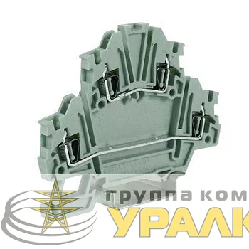Зажим HMD.1/X/GR клеммн. 2-х уровн. пружинный 1.5кв.мм сер. DKC ZHD130GR