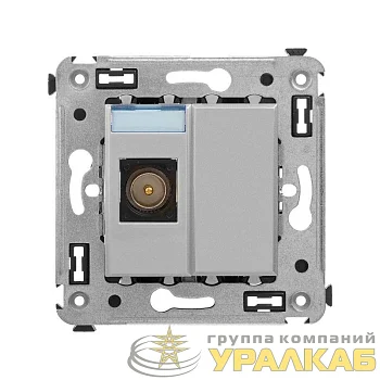 Розетка телевизионная одиночная TV СП 2мод. Avanti "Закаленная сталь" DKC 4404503