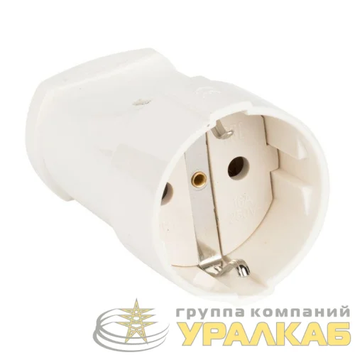 Гнездо штепсельное с заземл. бел. 16А 250В EKF ASG16-10 детальная картинка