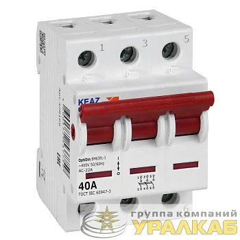 Выключатель нагрузки модульный OptiDin BM63PL-340-УХЛ3 (ВМ63PL) КЭАЗ 328169