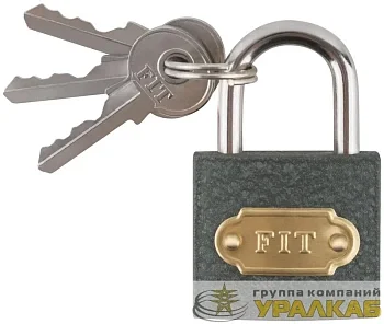 Замок навесной железный 32х28мм стальная дужка 5мм FIT 