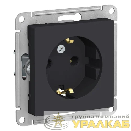 Розетка 1-м СП AtlasDesign 16А IP20 с заземл. механизм карбон SE ATN001043 детальная картинка