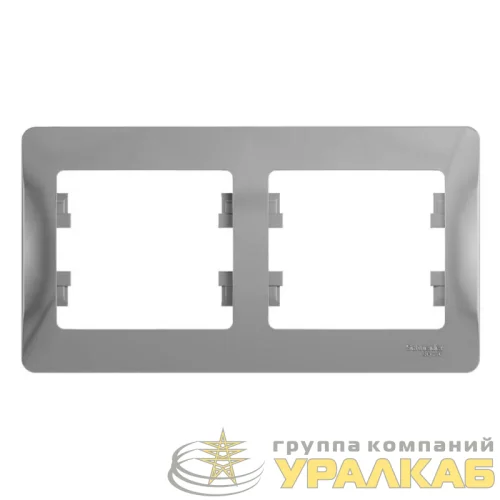 Рамка 2-м Glossa горизонт. алюм. SE GSL000302 детальная картинка