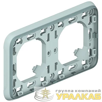 Рамка 2-м Plexo с суппортом горизонт. сер. Leg 