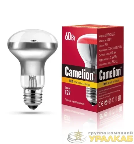 Лампа накаливания MIC R63 60Вт E27 Camelion 