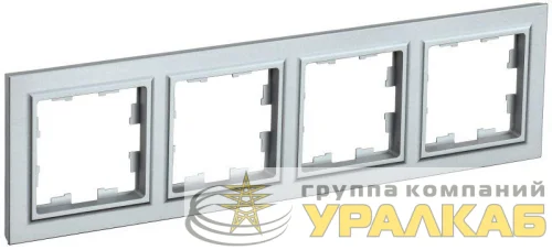 Рамка 4-м BRITE РУ-4-БрА алюм. IEK BR-M42-K47 детальная картинка