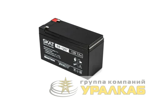 Аккумулятор 12В 7А.ч макс. ток заряда 2.1А SKAT SB 1207 Бастион 2533 детальная картинка