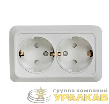 Розетка 2-м BOLLETO защ. шторки с заземл. накл. 7128х бел. ASD / IN HOME 4690612000961