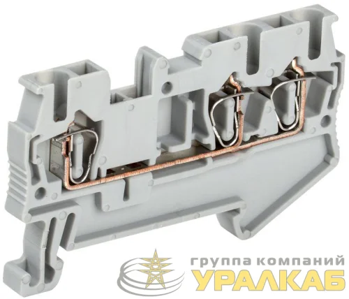 Клемма пружинная КПИ 3в-2.5 3 вывода 31А сер. IEK YZN11-3-002-K03 детальная картинка