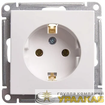Розетка 1-м СП W59 16А IP20 с заземл. без защ. шторок механизм бел. SE RS16-154-1-86