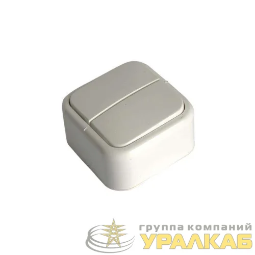 Выключатель 2-кл. ОП 10А IP44 бел. БЕЛТИЗ А5 10-001 детальная картинка