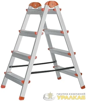 Лестница-стремянка двусторонняя 4 ступ. Н=88.5см 5.3кг стальная КУРС 