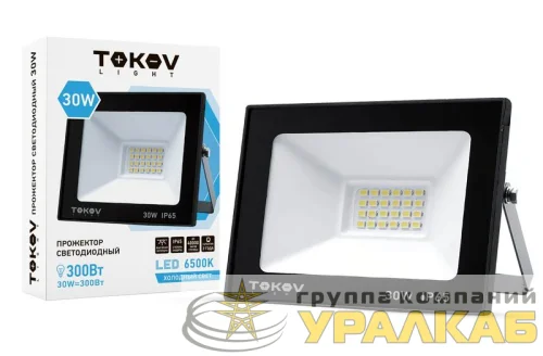 Прожектор светодиодный 30Вт 1700лм 6500К IP65 черн. (TKL) TOKOV ELECTRIC TKL-FL/LED-30-6.5K-IP65 детальная картинка