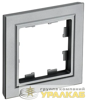 Рамка 1-м BRITE РУ-1-БрС сталь IEK BR-M12-K46