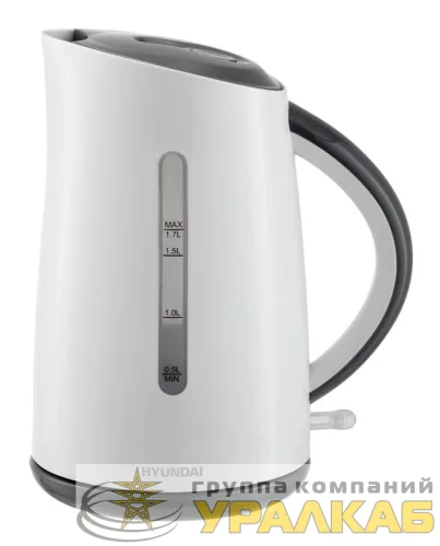 Чайник HYK-P3021 1.7л. 2200Вт (пластик)бел./сер. HYUNDAI 1180729 детальная картинка