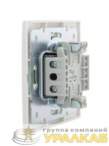 Выключатель 2-кл. СП Mira 10А IP20 с бел.вставкой бел. LEZARD 701-0202-101 детальная картинка