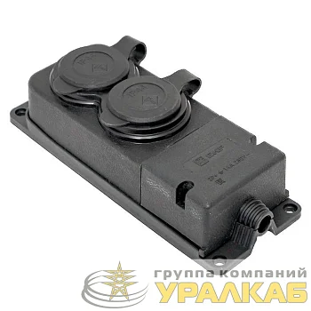 Колодка 2-м 16А IP44 2P+PE 230В с защ. крышками каучук PROxima EKF RPS-018-16-230-44-r