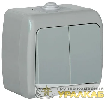 Выключатель 2-кл. 1п ОП Aquatic 10А IP54 ВС-20-2-0-А сер. IEK EVA20-K03-10-54