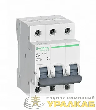 Выключатель автоматический модульный 3п C 25А 4.5кА City9 Set 400В SE C9F34325